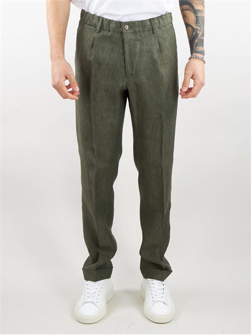 Pantalone Isola in lino con elastico in vita Quattro Decimi QUATTRO DECIMI | Pantalone | ISOLAS32411872